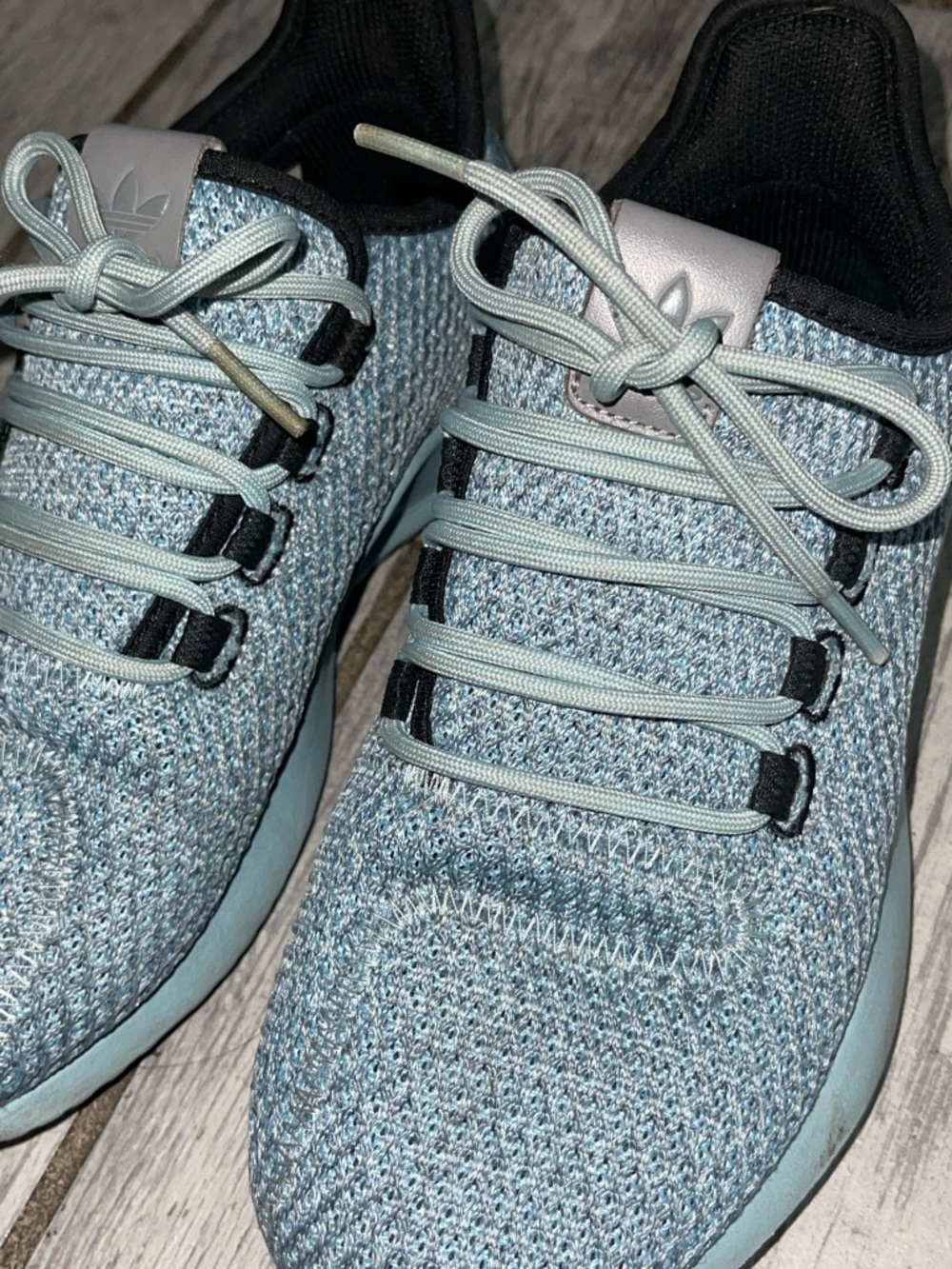 Adidas Mint Blue Knit Running Shoes 👟🩵